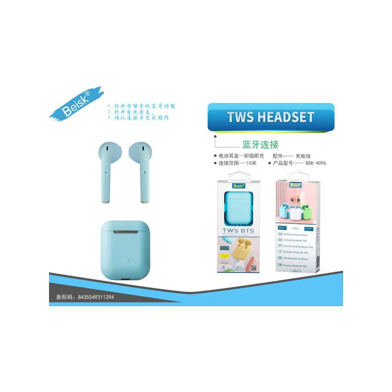 AURICULAR BLUETOOTH AZUL BSK-4096