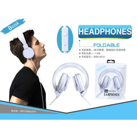 AURICULARES CON MICROFONO BLANCO BSK-4012