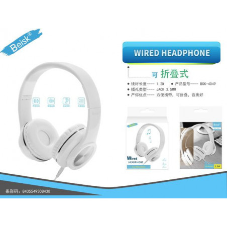 WIRED HEADPHONE BSK-4049 BLANCO