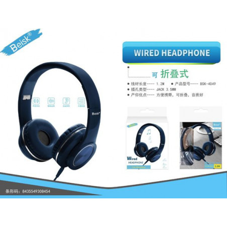 WIRED HEADPHONE BSK-4049 AZUL