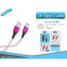 CABLE DE TYPE-C 1.0M 3.4A ROSA BSK-3101C