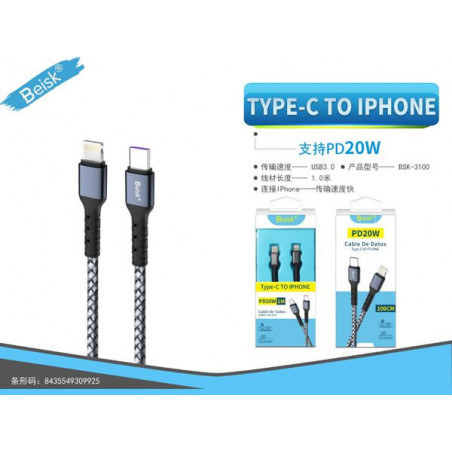 CABLE TYPE-C TO IPHONE BSK-3100
