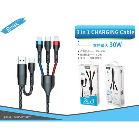 CABLE 3 IN 1 CHARGING BSK-3116