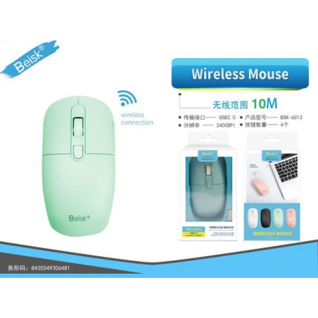 WIRELESS MOUSE BSK-6013 VERDE