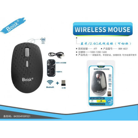 WIRELESS MOUE BSK-6021 NEGRO