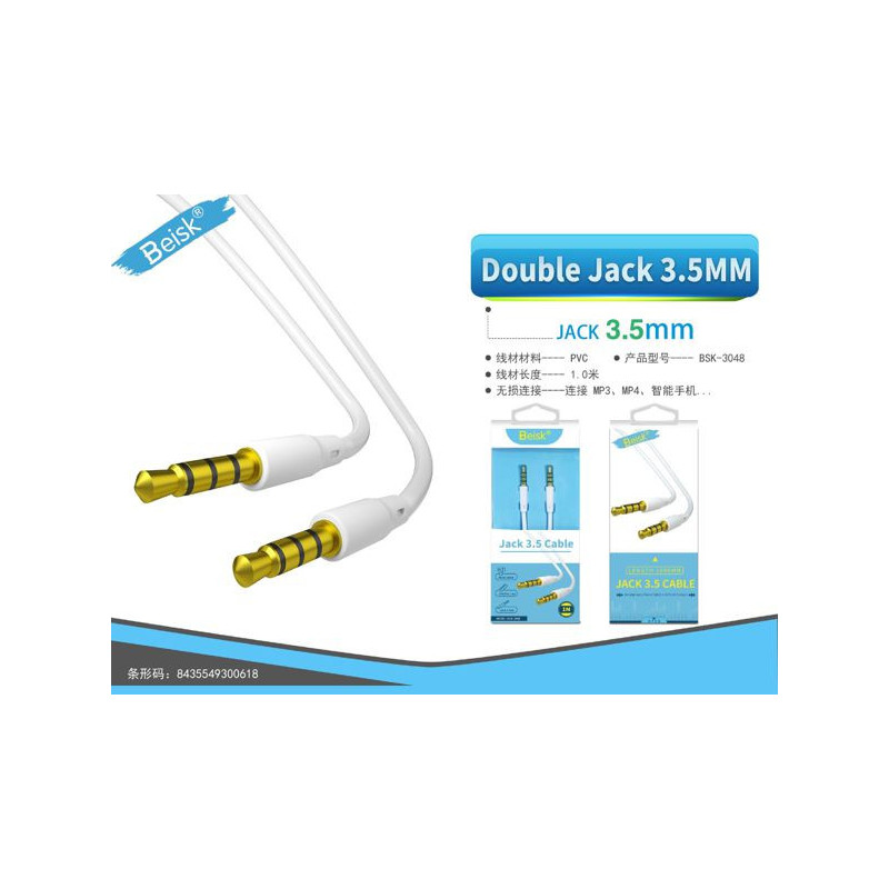 CABLE AUDIO 1M BLANCO BSK-3048