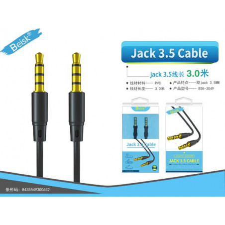 CABLE AUDIO 3M NEGRO BSK-3049