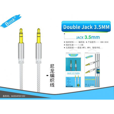 CABLE AUDIO NYLON 1M BLANCO BSK-3030