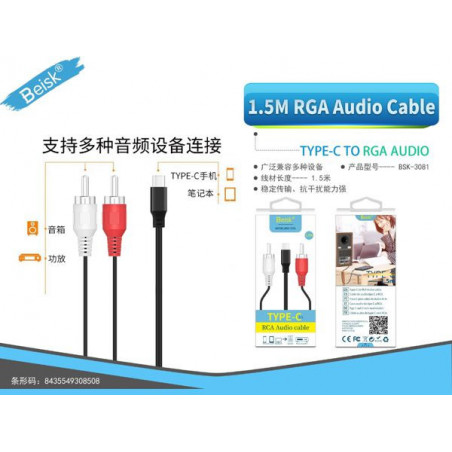 CABLE TYPE-C TO RGA AUDIO 1.5M BSK-3081