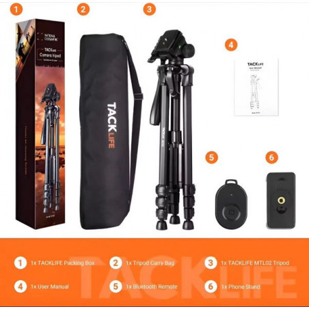 Trípode KARAWAN para cámara ó teléfono móvil - Tripode Karawan 48/153cm