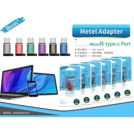 METEL ADAPTER MIRCRO A TYPE-C BSK-B012