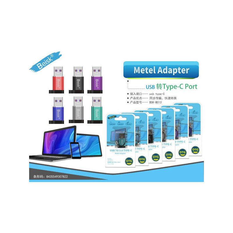 METEL ADAPTER USB A TYPE-C BSK-B013
