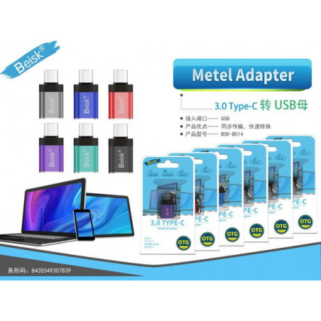 METEL ADAPTER TYPE-C A USB BSK-B014