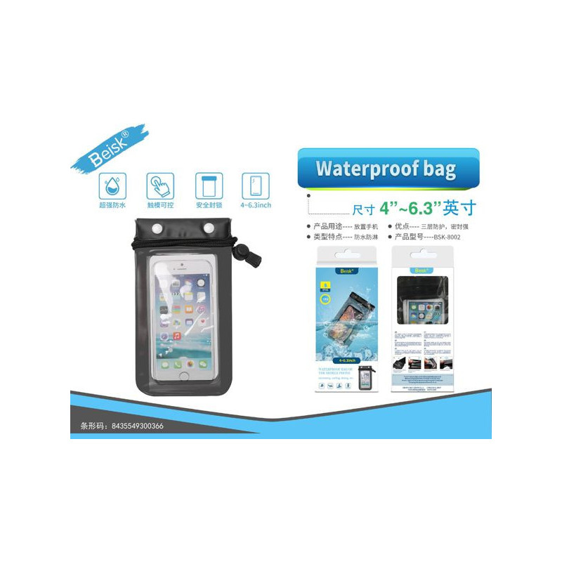 UNIVERSAL WATERPROOF CASE BSK-8002 NEGRO