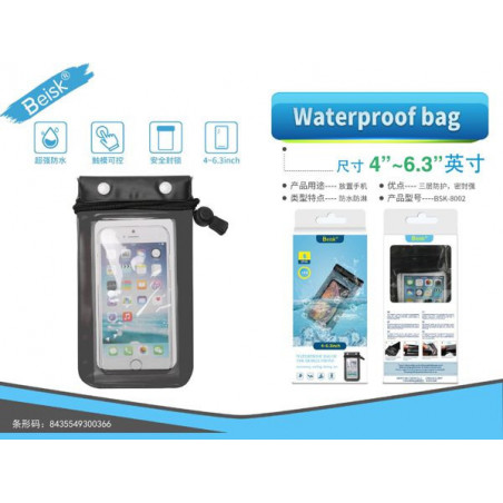 UNIVERSAL WATERPROOF CASE BSK-8002 NEGRO