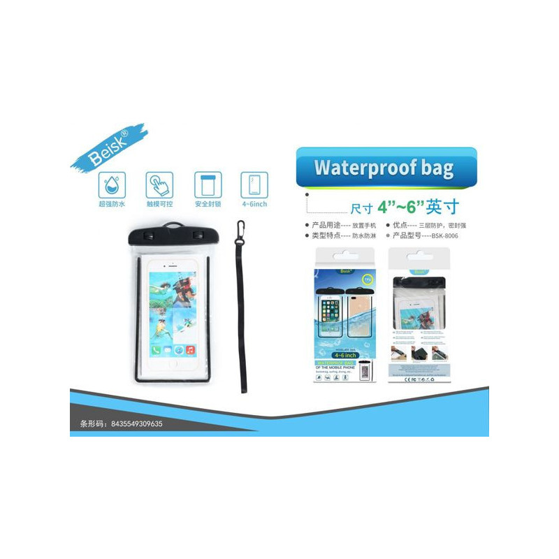 UNIVERSAL WATERPROOF CASE BSK-8006 NEGRO