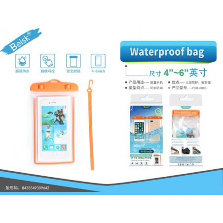 UNIVERSAL WATERPROOF CASE BSK-8006 NARANJA