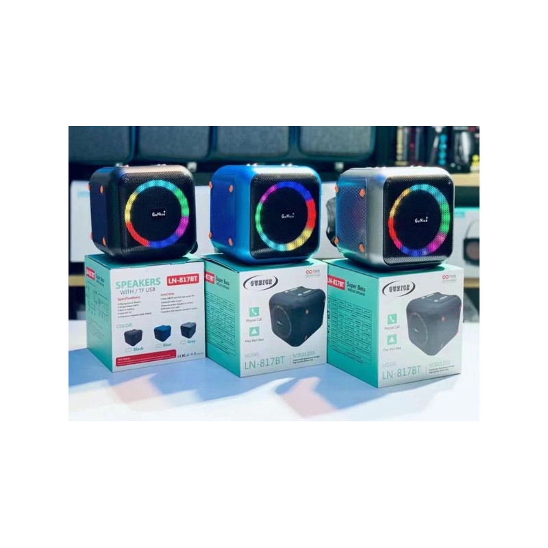 ALTAVOZ CUADRADO CON LUZ LN-817BT