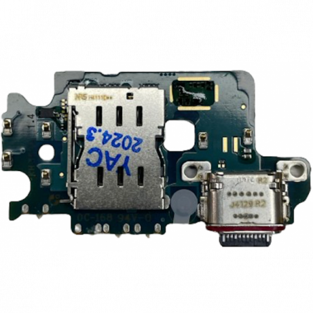 Flex De Placa De Carga Tipo C Y Lector De Tarjeta SIM Para Samsung Galaxy S24 (SM-S921B) ORIGINAL