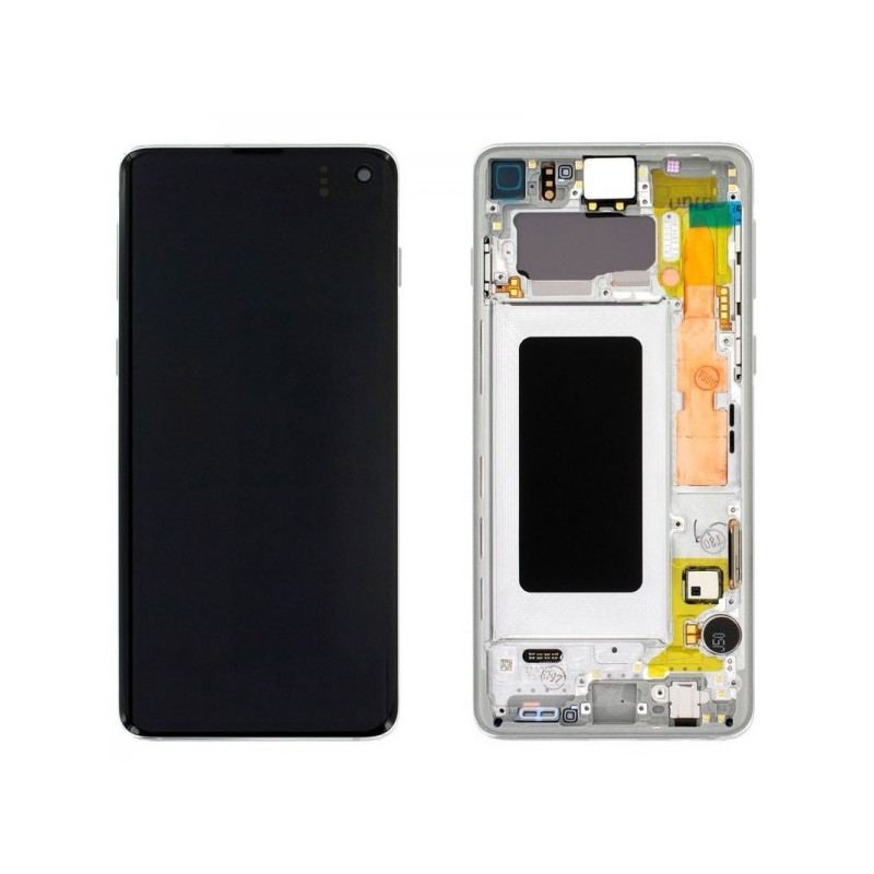 N108 Pantalla Completa Con Marco Original Para Samsung Galaxy S10 / G973F(BLANCO)