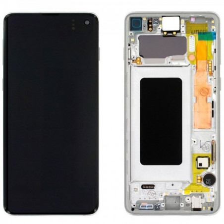 N108 Pantalla Completa Con Marco Original Para Samsung Galaxy S10 / G973F(BLANCO)