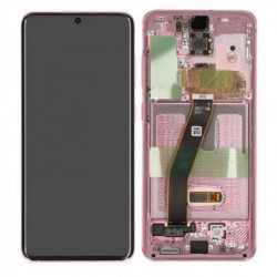 N111 Pantalla Completa Original Con Marco Para Samsung Galaxy S20 G980/G981(VIOLETA/ROSA)