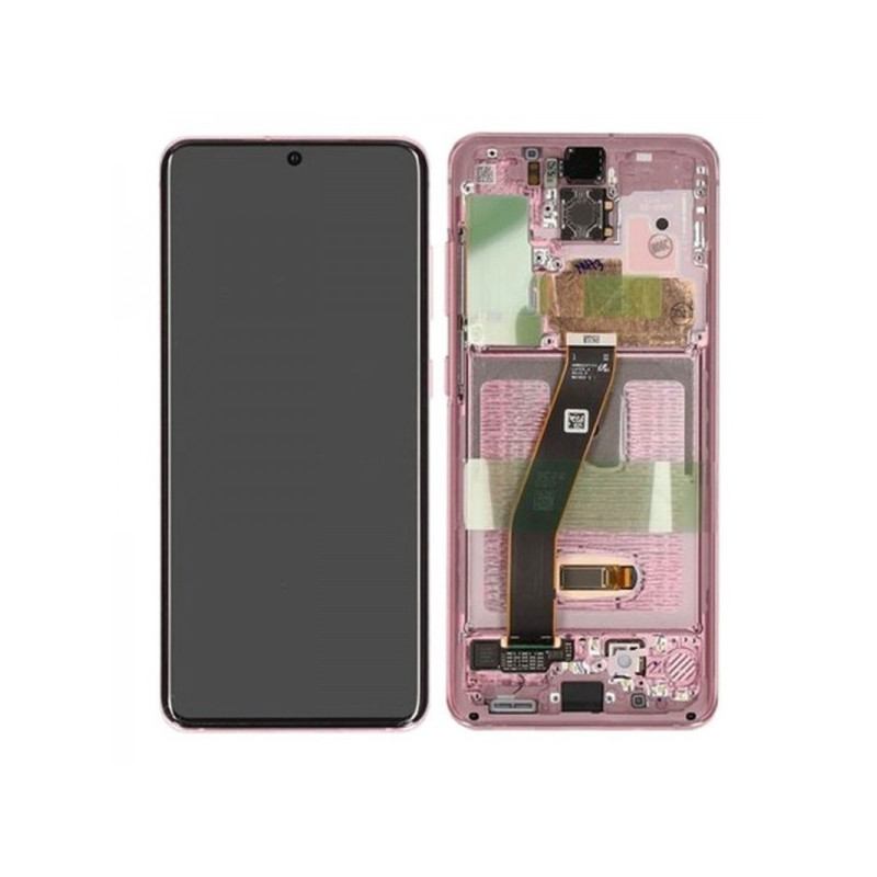 N111 Pantalla Completa Original Con Marco Para Samsung Galaxy S20 G980/G981(VIOLETA/ROSA)