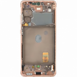 N112 Pantalla Completa ORIGINAL Con Marco Para Samsung Galaxy S20 FE 5G/G781 / S20 FE 4G/G780(NARANJA)