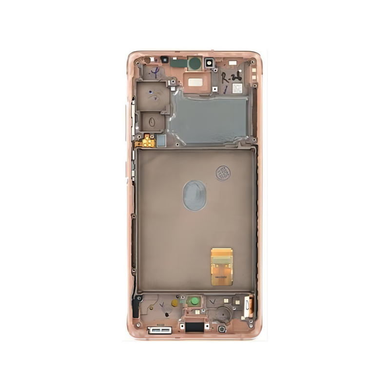 N112 Pantalla Completa ORIGINAL Con Marco Para Samsung Galaxy S20 FE 5G/G781 / S20 FE 4G/G780(NARANJA)