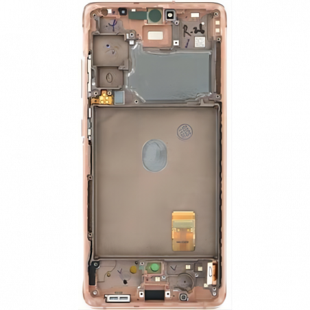 N112 Pantalla Completa ORIGINAL Con Marco Para Samsung Galaxy S20 FE 5G/G781 / S20 FE 4G/G780(NARANJA)