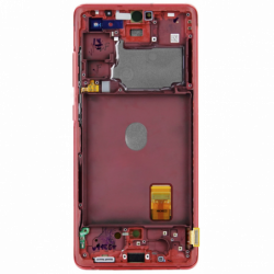 N112 Pantalla Completa ORIGINAL Con Marco Para Samsung Galaxy S20 FE 5G/G781 / S20 FE 4G/G780(ROJO)