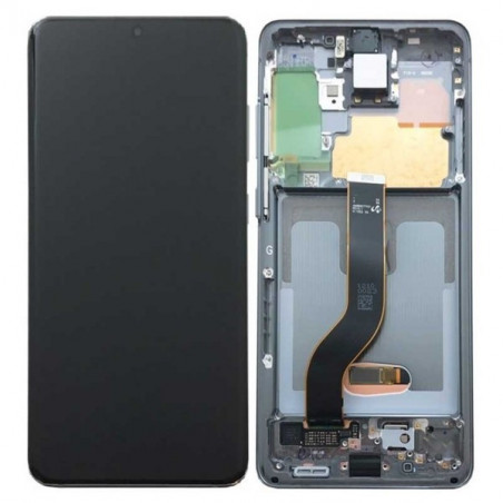 N113 Pantalla Completa Original Con Marco Para Samsung Galaxy S20 Plus 4G/5G G985/G986(gris)