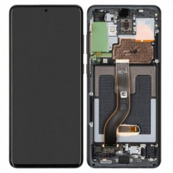 N113 Pantalla Completa Original Con Marco Para Samsung Galaxy S20 Plus 4G/5G G985/G986(negro)
