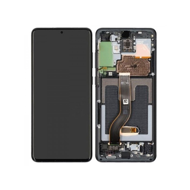 N113 Pantalla Completa Original Con Marco Para Samsung Galaxy S20 Plus 4G/5G G985/G986(negro)
