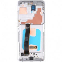 N114 Pantalla Completa ORIGINAL Con Marco Para Samsung Galaxy S20 ULTRA / G988(plata)