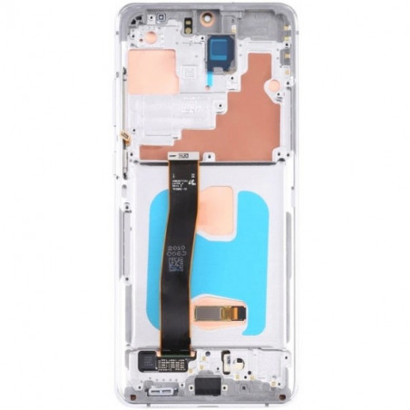 N114 Pantalla Completa ORIGINAL Con Marco Para Samsung Galaxy S20 ULTRA / G988(plata)