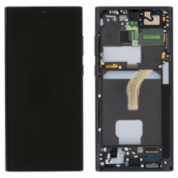 N162 Pantalla Completa Original Con Marco Para Samsung Galaxy S22 Ultra 5G / S908 (NEGRO)
