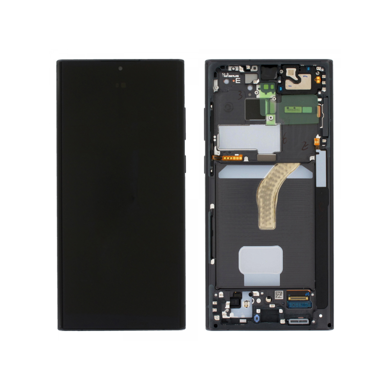 N162 Pantalla Completa Original Con Marco Para Samsung Galaxy S22 Ultra 5G / S908 (NEGRO)