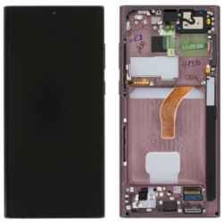 N162 Pantalla Completa Original Con Marco Para Samsung Galaxy S22 Ultra 5G / S908 burgundy (VIOLETA)