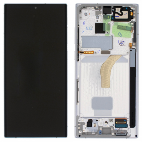N162 Pantalla Completa Original Con Marco Para Samsung Galaxy S22 Ultra 5G / S908(crema BLANCO)