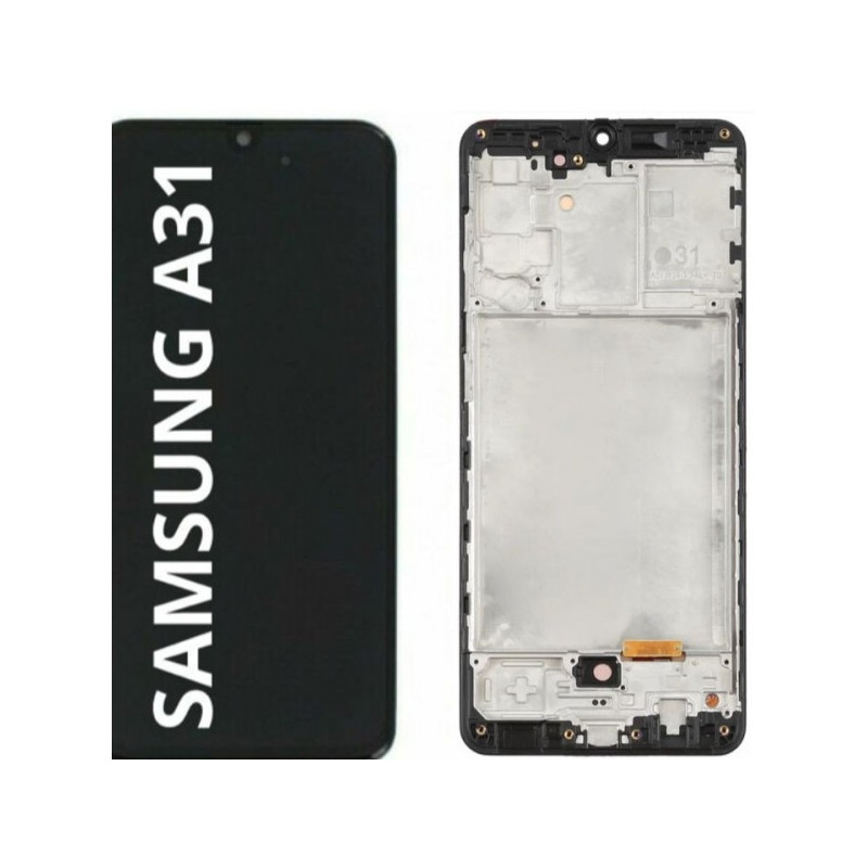 N19.2 Pantalla Completa Con Marco Compatible Para Samsung Galaxy A31 / A315 Amoled(Funciona Huella) Alta Calidad