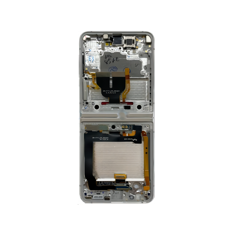 N191 Pantalla Completa Amoled Y Táctil Con Marco (Flexible) Para Samsung Galaxy Z Flip 3 5G / F711B -PLATA Original