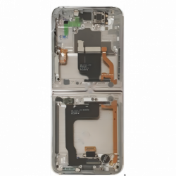 N192 Pantalla Completa Amoled Y Táctil Con Marco (Flexible) Para Samsung Galaxy Z Flip 4 5G / F721B (PLATA) Original