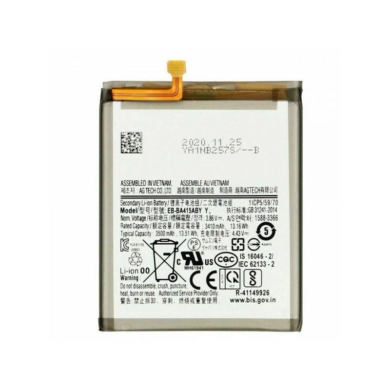 N259 Bateria EB-BA415ABY Para Samsung Galaxy A41 / A415 de 3500mAh SIN LOGO