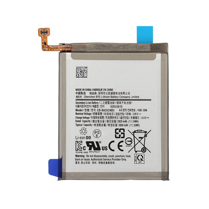 N366 Batería EB-BA202ABU Para Samsung Galaxy A20E / A202F A10E /A102 De 3000mAh SIN LOGO